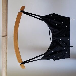 NWT Madewell black retro bustier bikini top Large